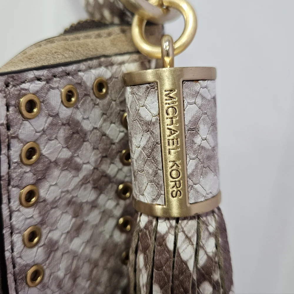Michael Kors Snake Print Shoulder/Crossbody Bag with Tassel - Like NEW